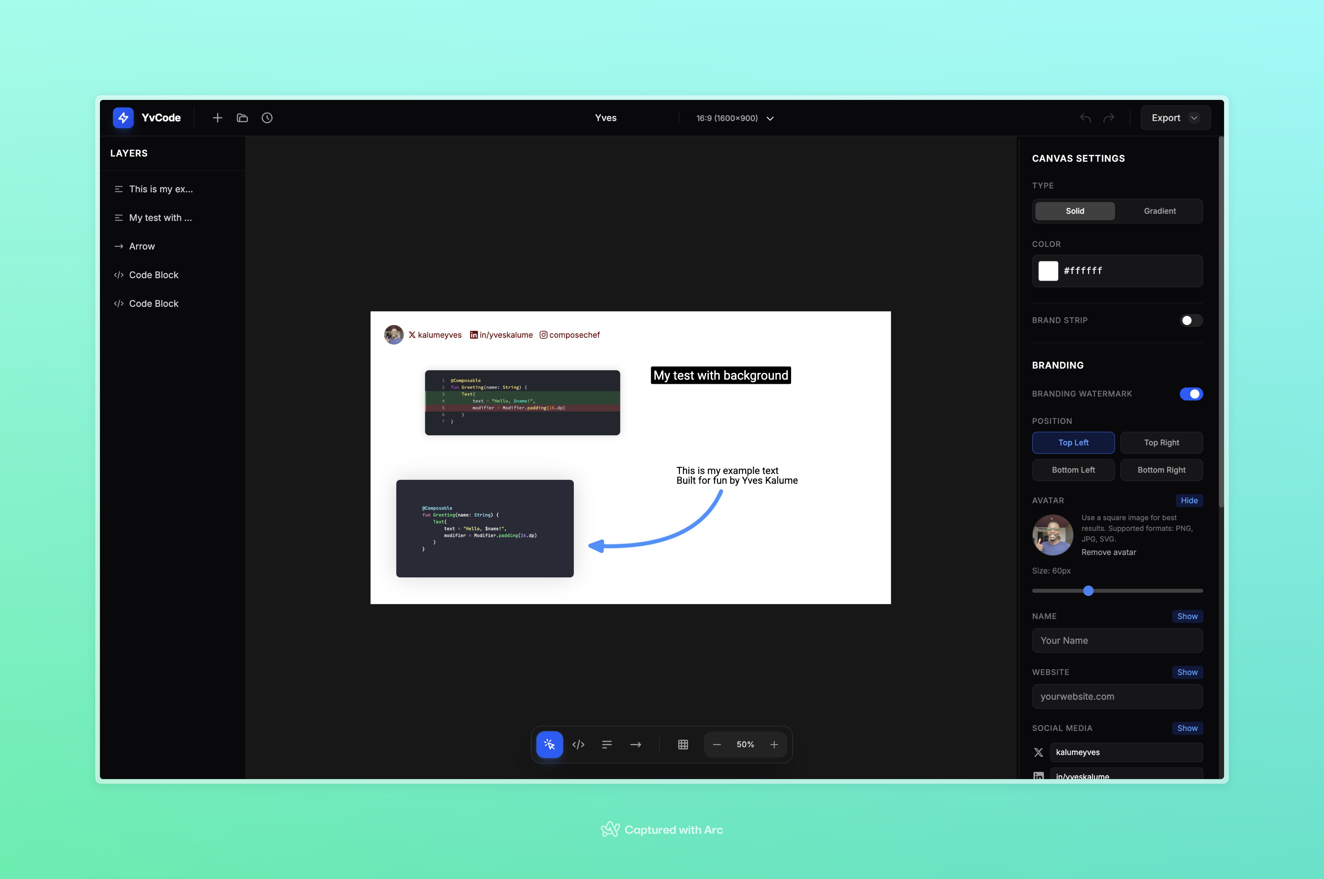 YvCode screenshot